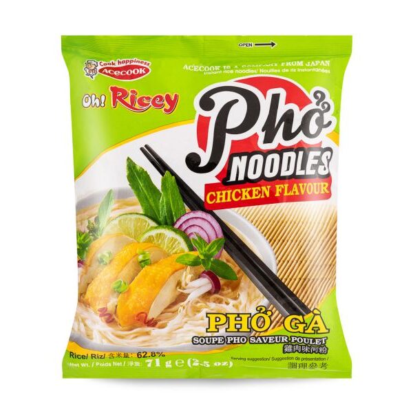 Instant Rice Noodles Pho with Chicken 71g ACECOOK