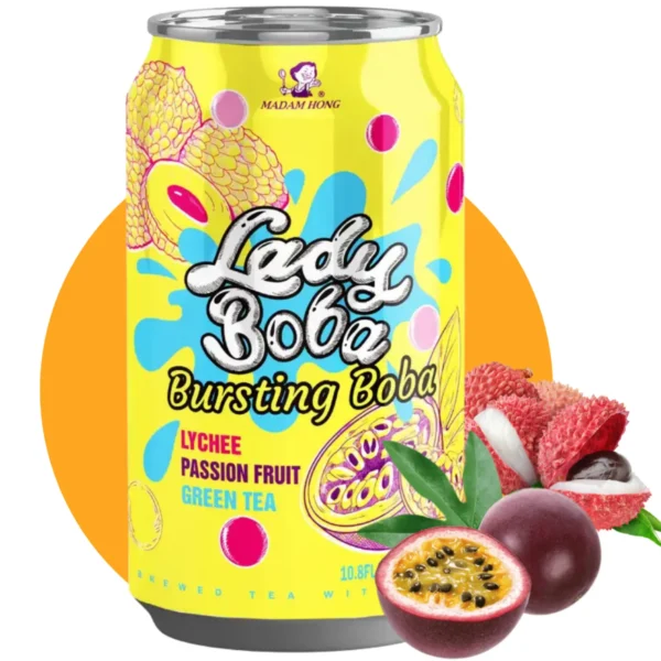 Ledeni čaj (BUBBLE TEA) liči in pasjonka 320ml MADAM HONG