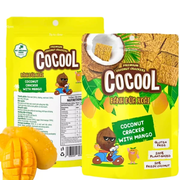 Kokosovi krekerji z mangom 80g COCOOL